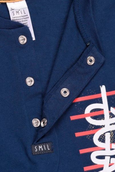 Футболка для хлопчика Smil 110552-1 р.128 сіро-синій 