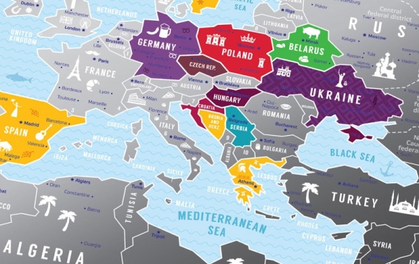 Скретч карта Європи 