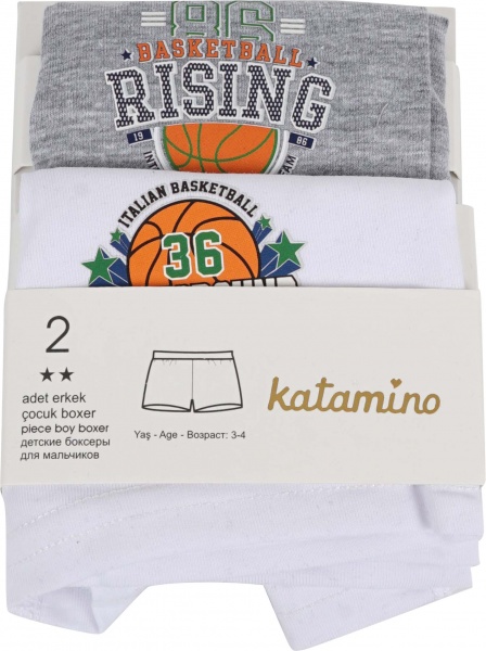 Набор трусов для мальчика KATAMINO K128168 2 шт. р.132 белый/серый 