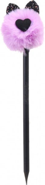 Карандаш чернографитный Пушистик с ушками фиолетовый