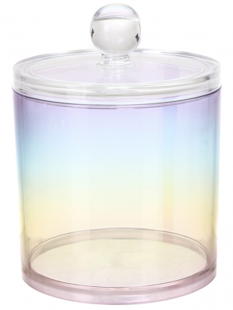 Органайзер для косметики с крышкой Rainbow 9.7x9.7x12.9 см разноцветный