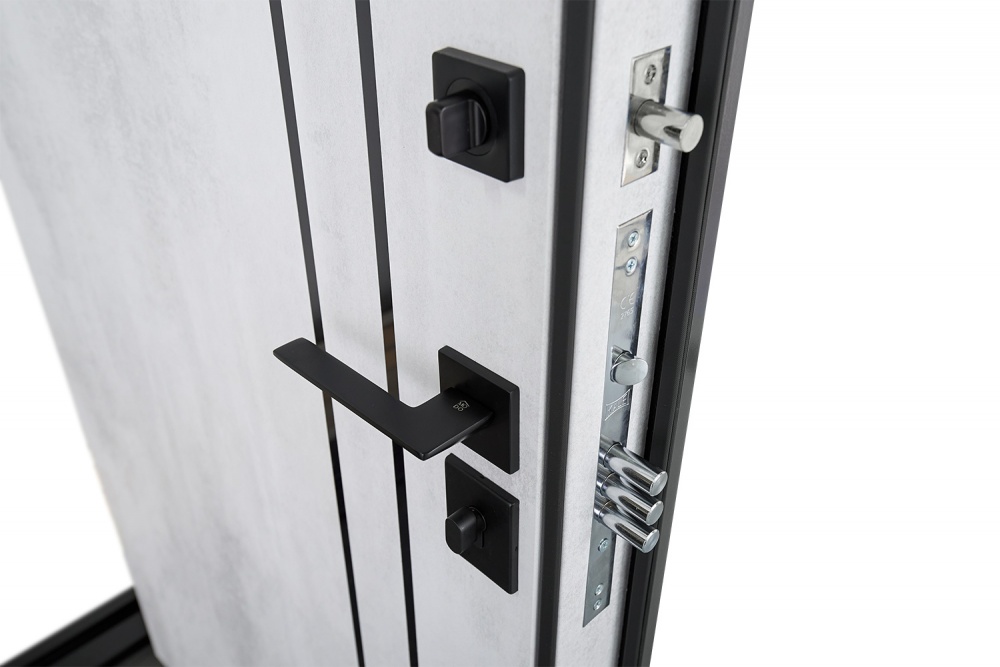 Дверь входная Abwehr КС (581+551) 086R (АЦС)+(ОксБ) антрацит / бетон снежный 2050х860 мм правая