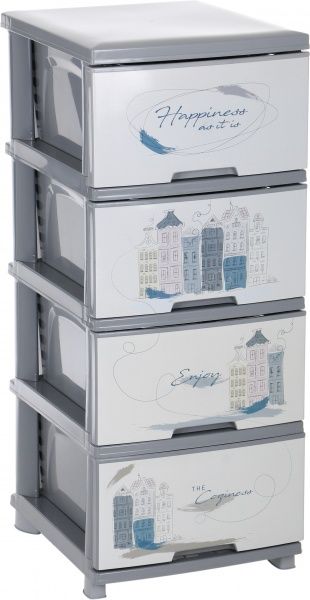 Комод пластиковий Vivendi Happiness сірий 955x395x465 мм