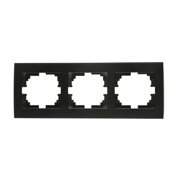 Рамка трехместная Lezard Rain горизонтальная антрацит 703-4242-148