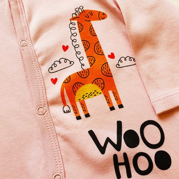 Чоловічок для дівчинки Colibri р.74 рожевий із малюнком G3084 