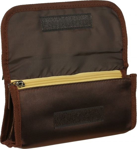 Пенал шкільний із зовнішньою кишенею коричневий