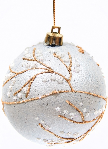 Куля новорічна Гілочки срібло