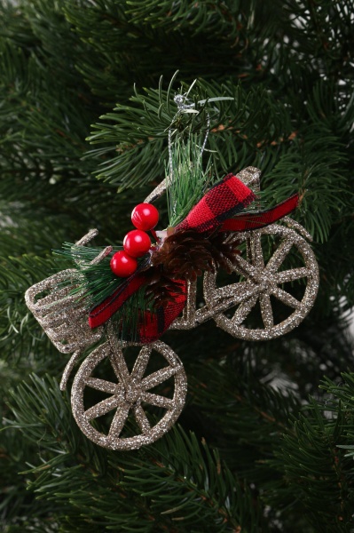 Декоративна підвіска Велосипед з декором 11x9x3 см бронзовий LD21034