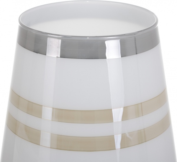 Ваза скляна Wrzesniak Glassworks Fin Bee 17-7838B 31 см Біло-бежевий 