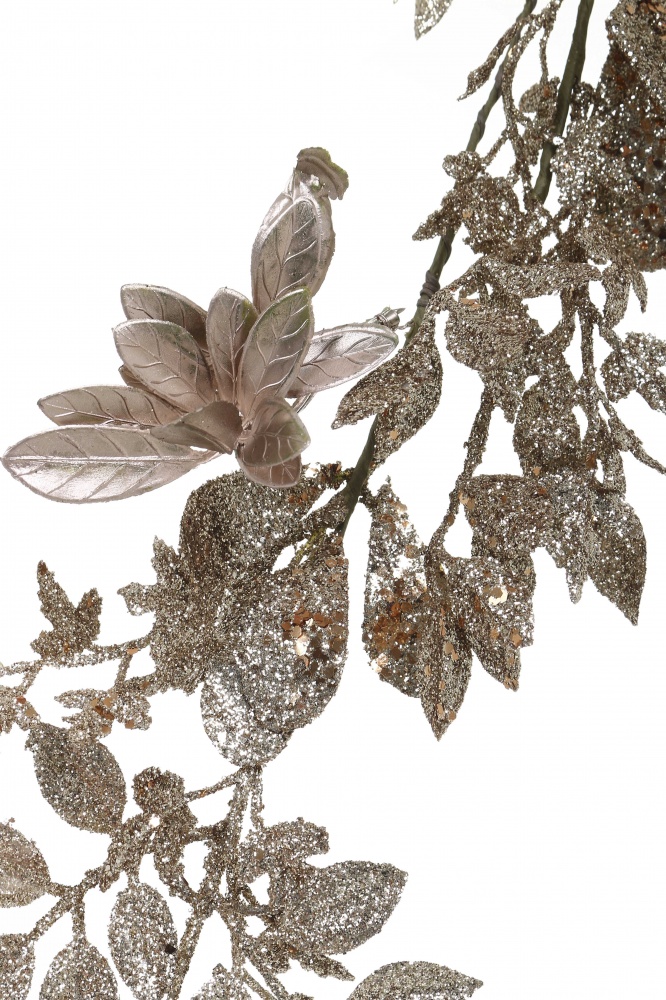 Декоративна гірлянда з листочками пластик шампань 120 см LH1100G4 CM