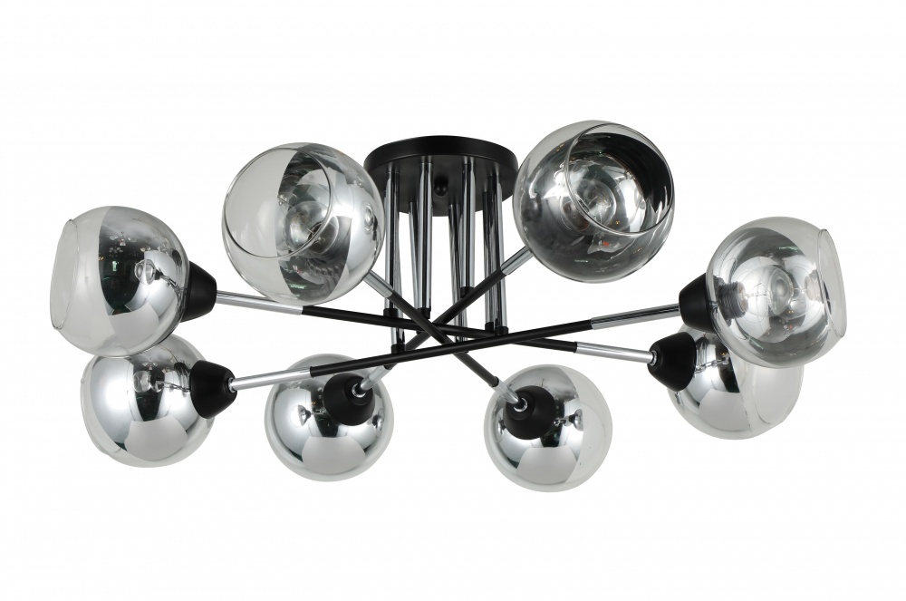 Люстра Sensio Leman 8x40 Вт E27 чорний із сріблястим LS-07268/8S-E2740W
