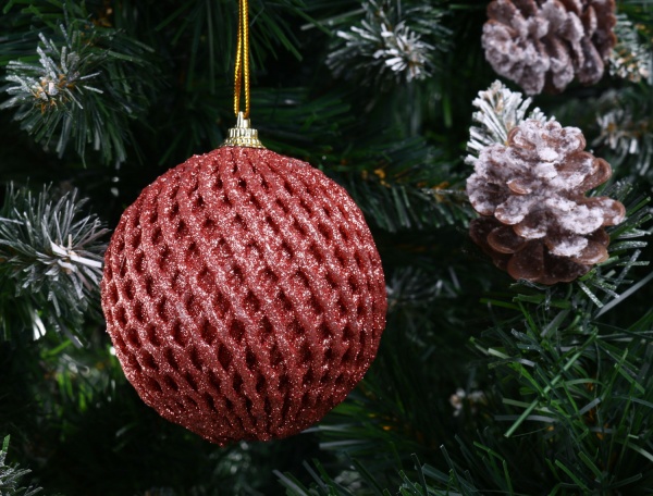 Шар новогодний 8 мм розовый CAA126440