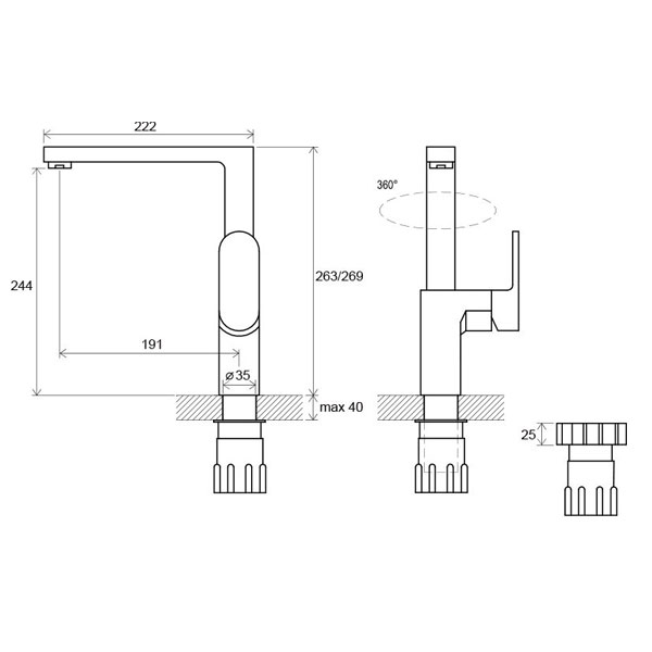 Змішувач для кухні Ravak CR 016.00 (X070054)
