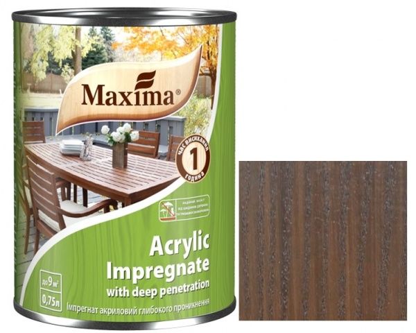 Імпрегнат Maxima акриловий глибокого проникнення коричневий мат 0,75 л