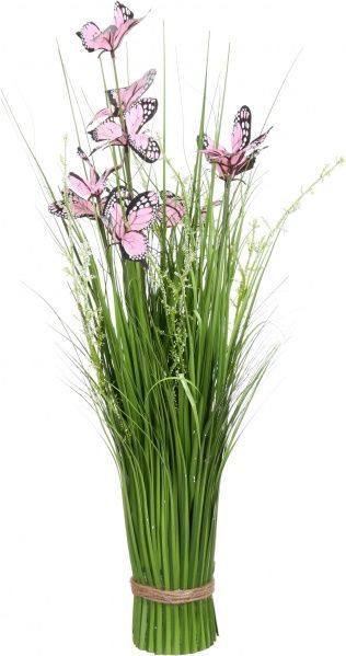 Рослина штучна сніп з рожевими метеликами 60 см P50604-60