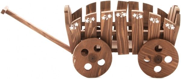 Кашпо декоративне ELSA Візок дерев'яний 50х30x30 см 