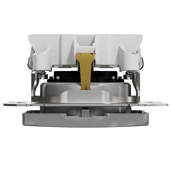 Розетка силовая с заземлением Schneider Electric Sedna Design со шторками без крышки алюминий SDD113022