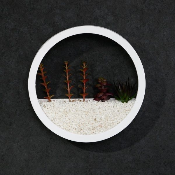 Декор настенный Nature круглый 25x25 см белый 