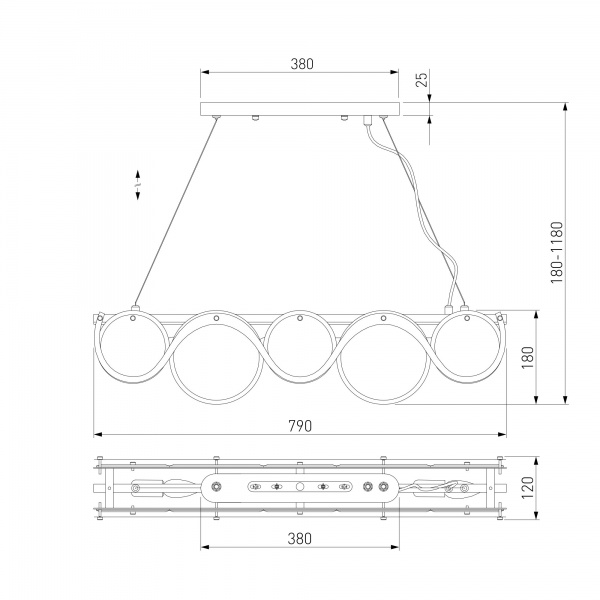 Підвіс Strotskis Galicia Wi-Fi 4x60 Вт E14 антична бронза 354/4 (бронза) 