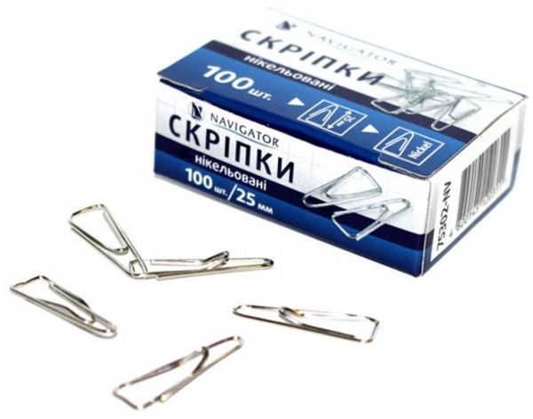 Скріпки нікельовані 25 мм 100 шт. 75302-NV Navigator