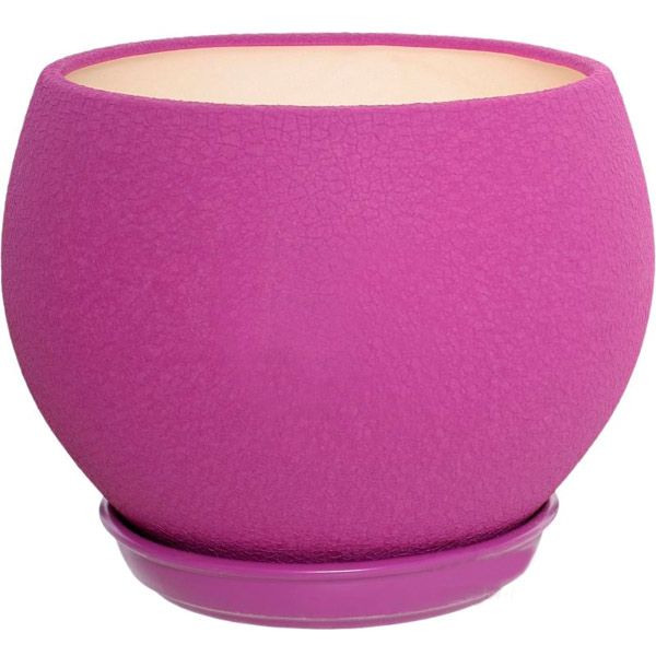 Горшок керамический Ориана-Запорожкерамика Шар шелк круглый 4,1л фуксия (037-1-125) 