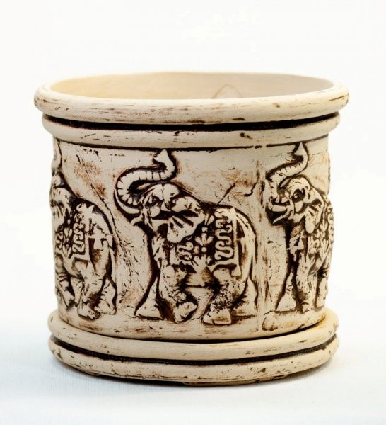 Горшок керамический Ганг круглый 8,5л бежевый 