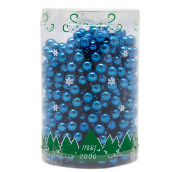 Бусы для елки синее 10 мм х 8 м 890087