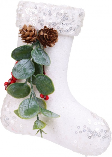 Декоративна підвіска Чобіт з декором 14 см HF19046 білий