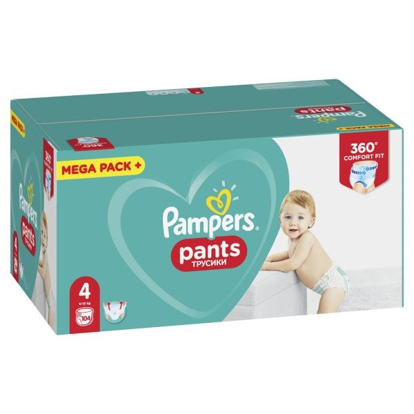 Підгузки-трусики Pampers Pants Розмір 4 (Maxi) 9-15 кг 104 шт.