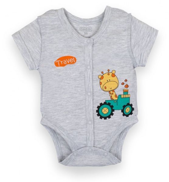 Боді для хлопчика GABBI ВD-21-2-1/1 р.62 сірий меланж 