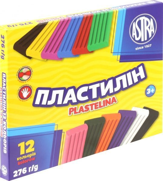 Пластилін 12 кольорів 276 г Astra