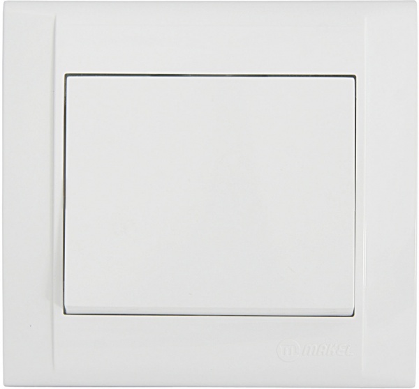 Вимикач прохідний одноклавішний Makel Defne без підсвітки білий 42001005
