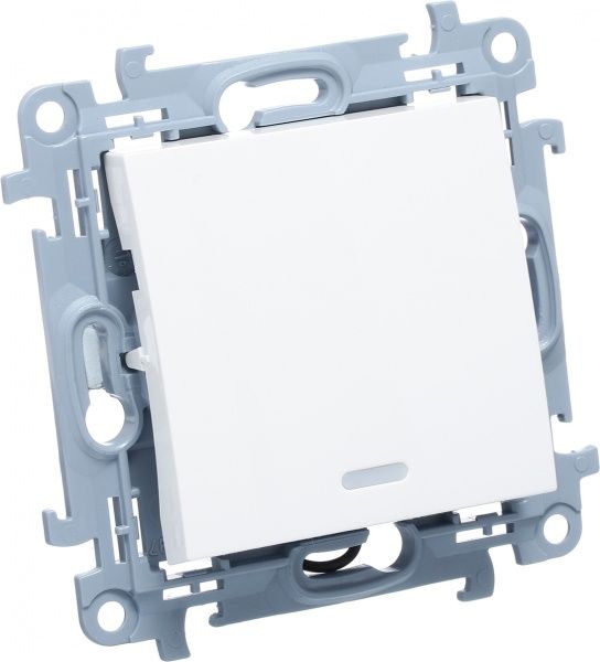 Вимикач одноклавішний Simon 10 з підсвіткою 10 А 250В білий CW1L.01/11