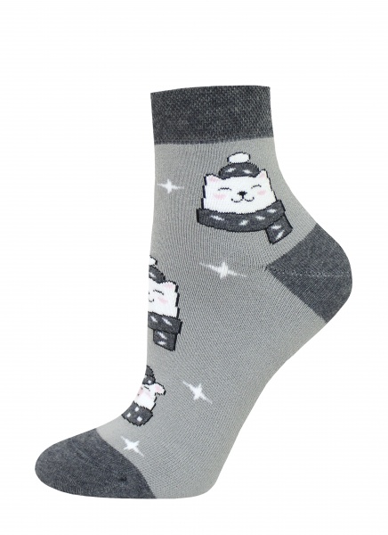 Шкарпетки жіночі Conte 1407 ARCTIC (махрові укорочені) 354 р.23 світло-сірий