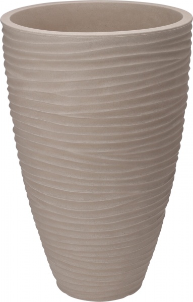 Кашпо пластикове круглий бежевий (Y54201620) 