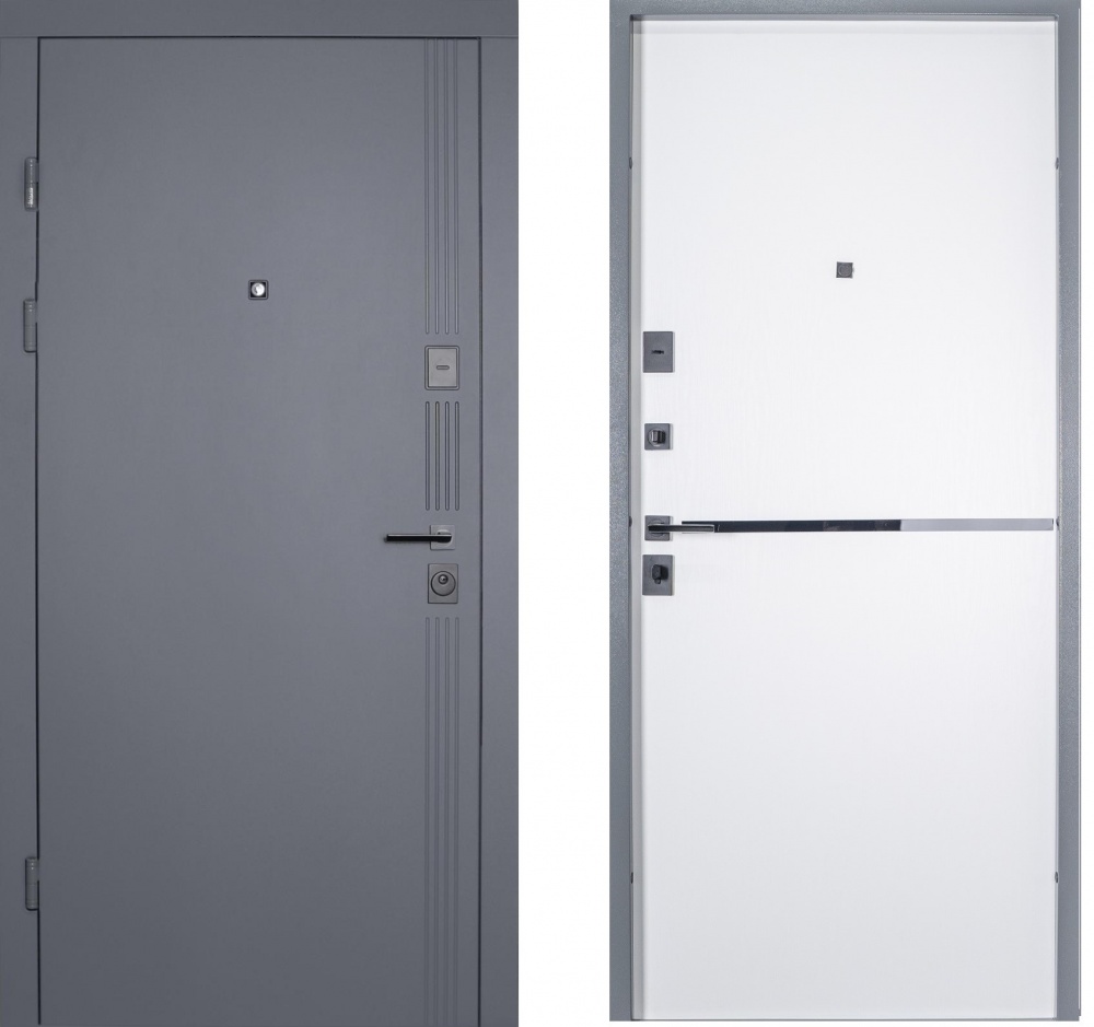 Дверь входная Abwehr (547+251) 086 П (АЦС + Б) антрацит / белый 2050х860 мм правая
