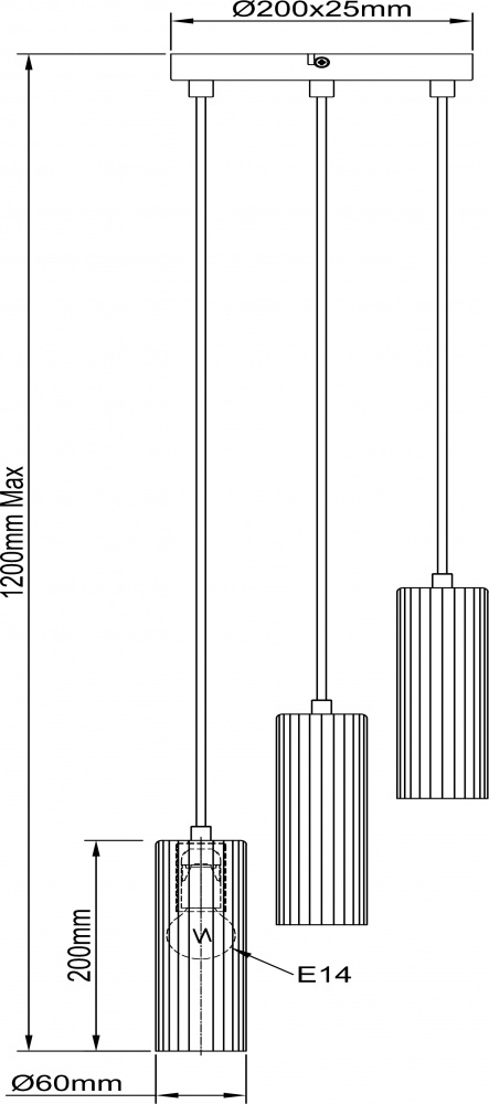 Світильник підвісний Sensio Seattle 3x40 Вт E14 золотисто-бурштиновий ALB-P00426-AM