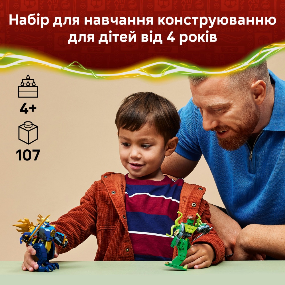 Конструктор LEGO NINJAGO Битва работа дракона Джея 71853