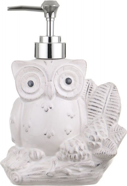 Диспенсер декоративный для жидкости Сова белый