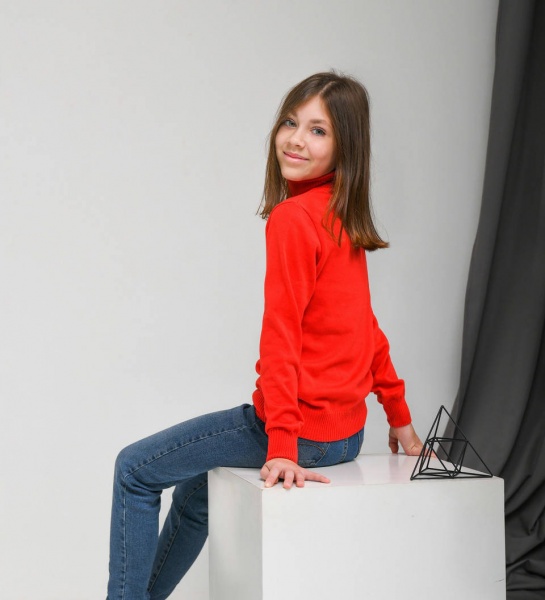 Кофтинка дитяча для дівчинки ART KNIT морквяно-червона р.116 1015 Червона 025416 