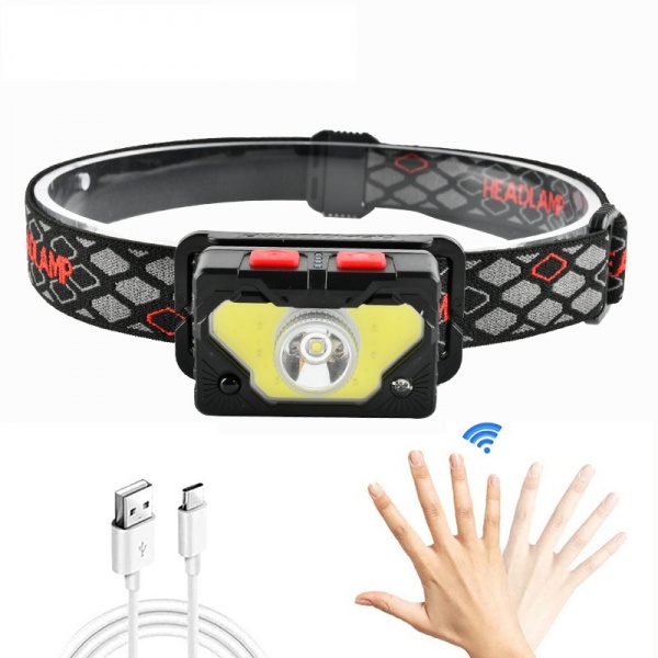 Ліхтар налобний Quantum QM-FL4020 Master 5 Вт LED+COB акумуляторний із сенсором