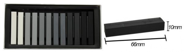 Пастель сухая Серый, профессиональная, мягкая Mungyo 94100662 12 цветов