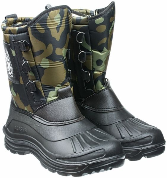 Берцы Гофра Аляsка р.44 черный с зелеными вставками