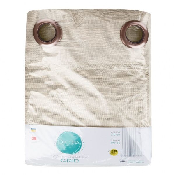 Тюль Grid 300х278 см бежевый Decora textile