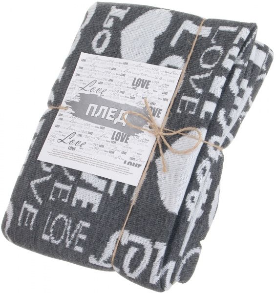 Плед Аrt Knit Big Love 130x170 см графитовый 