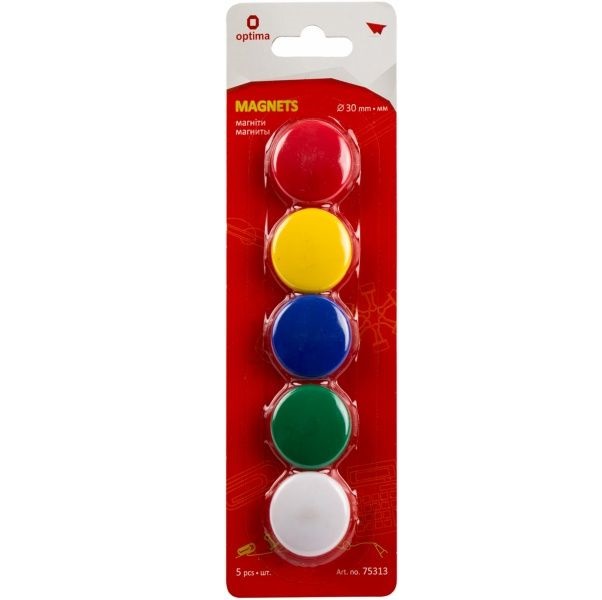 Набір магнітів 5 шт. діаметр 30 мм Optima
