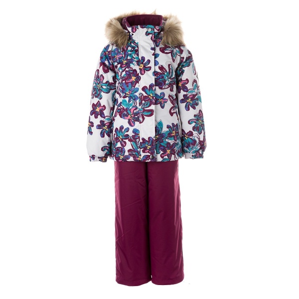 Комплект дитячого одягу для дівчаток HUPPA Marvel зріст 98 білий із принтом/бордовий 45100030-14420-098 