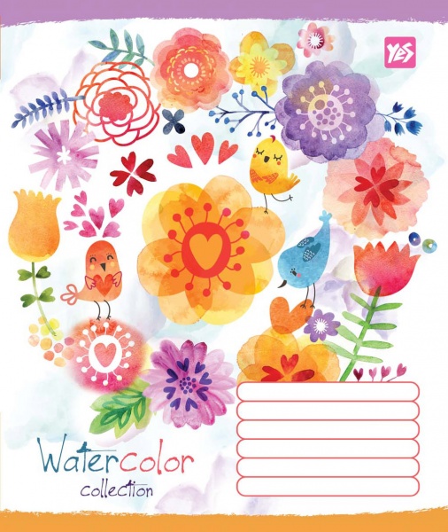 Комплект тетрадей Flower patterns 12 листов в клетку 25 шт. YES