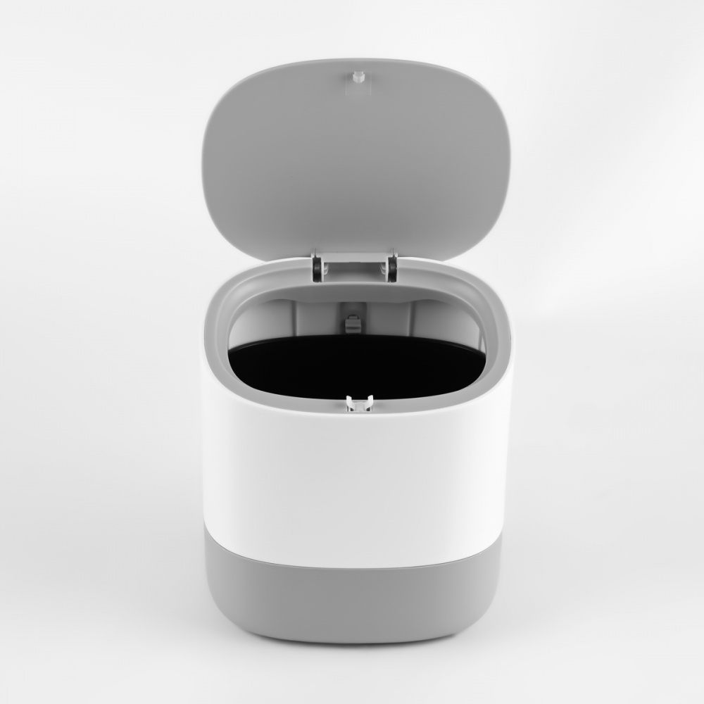 Контейнер для мусора MVM BIN-21 1,5 л белый с серым