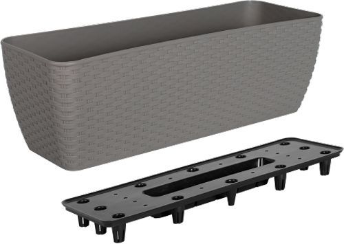 Вазон пластиковий Алеана РОТАНГ 50x18x16 см прямокутний 14,1л какао 